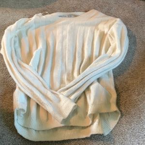 White sweater that laces up in the back